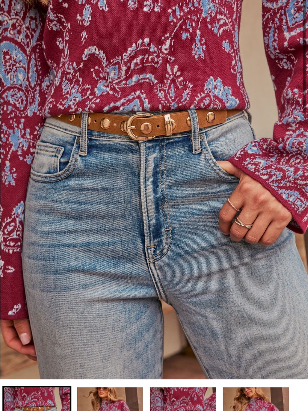 Vici Tan faux suede stuffed Belt with Gold Buckle